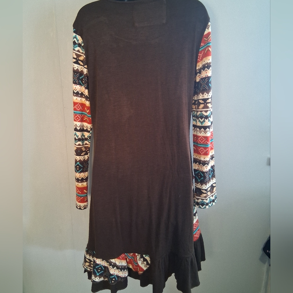 Sacred Threads Red And Brown Patterned Dress M Az… - image 6